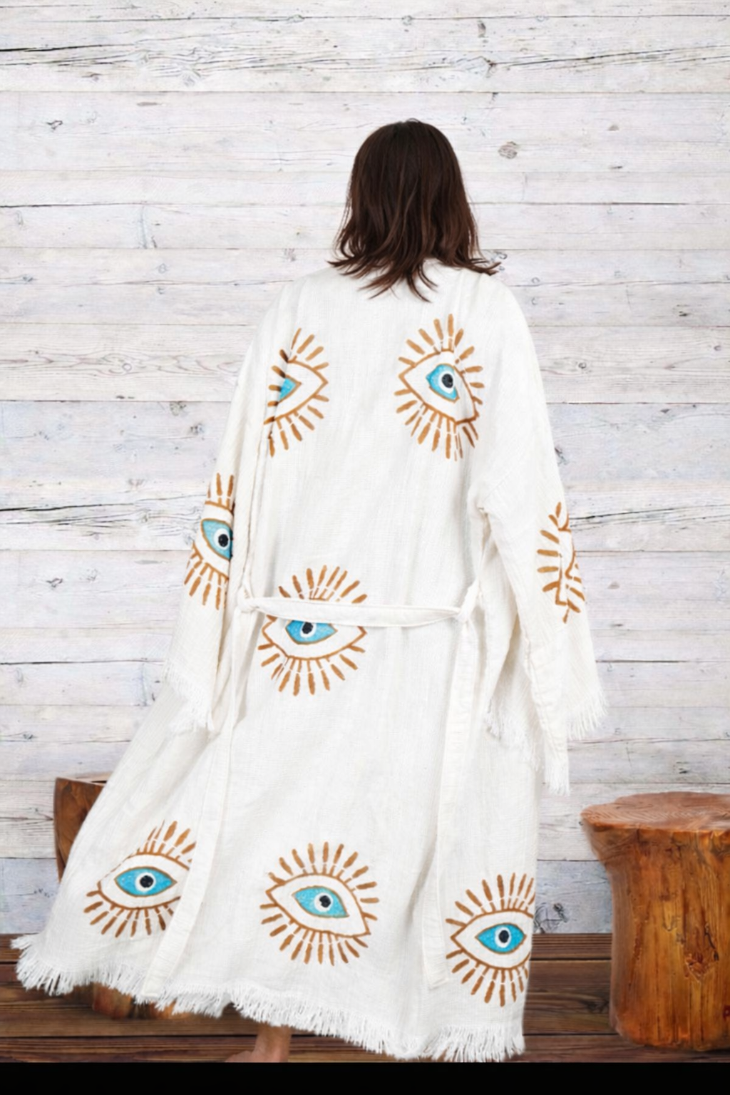 Fall in Love! Turquoise + Orange Eye Kaftan
