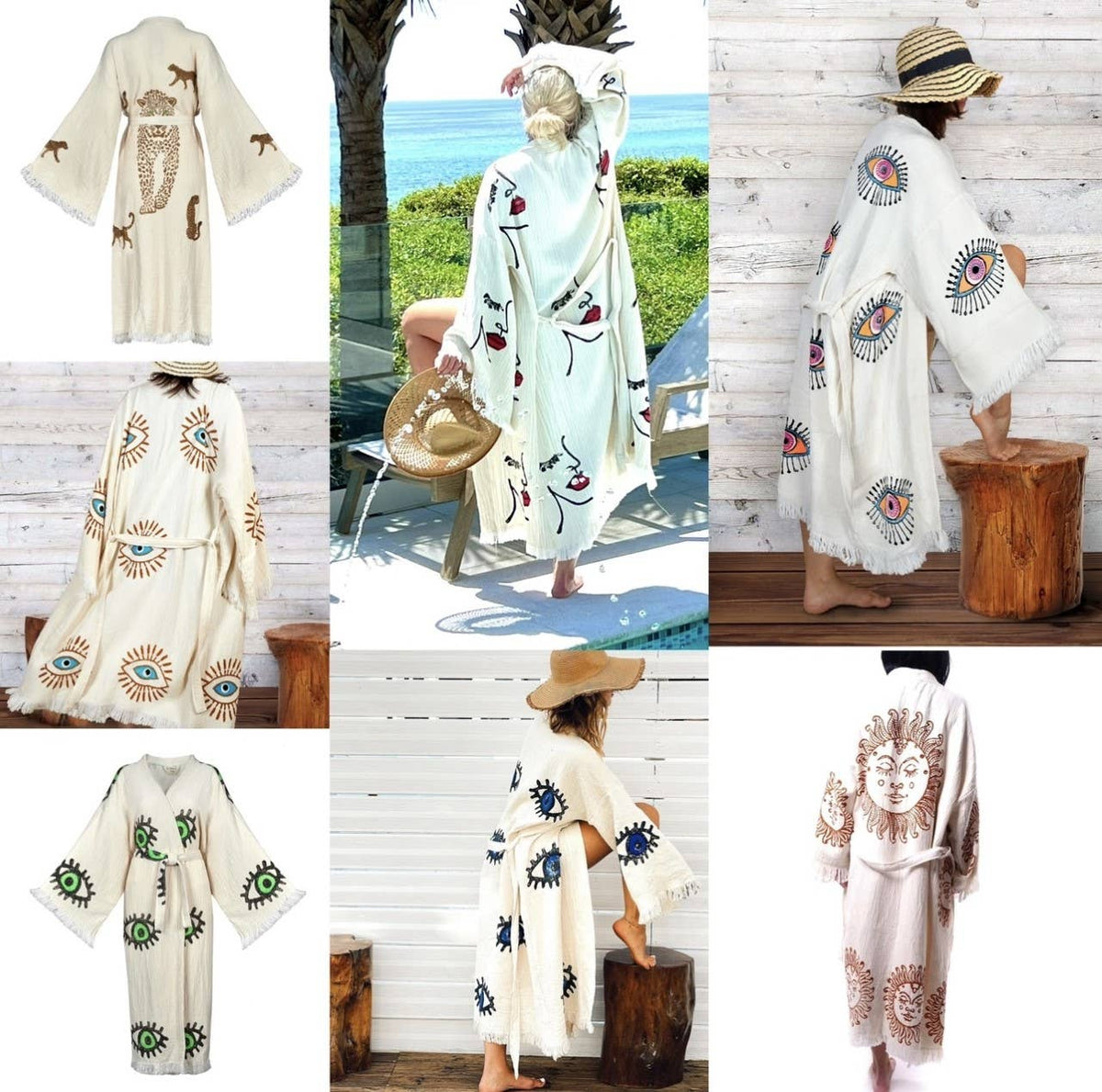 Fall in Love! Neutral Multi Eye Kaftan