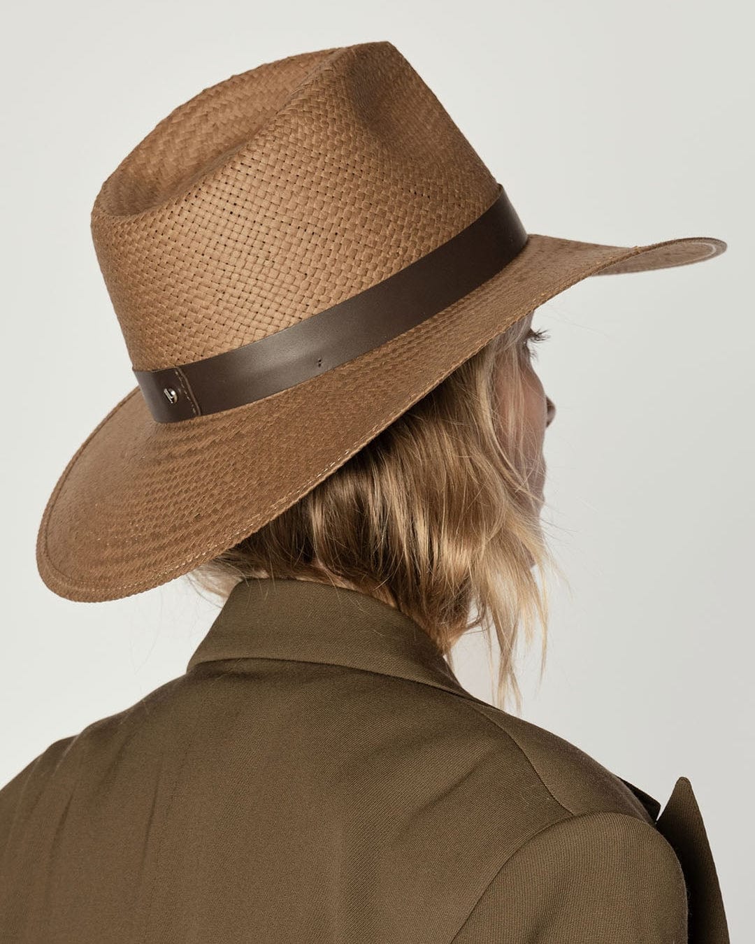 Zoe Straw Fedora in Brown by Janessa Leone