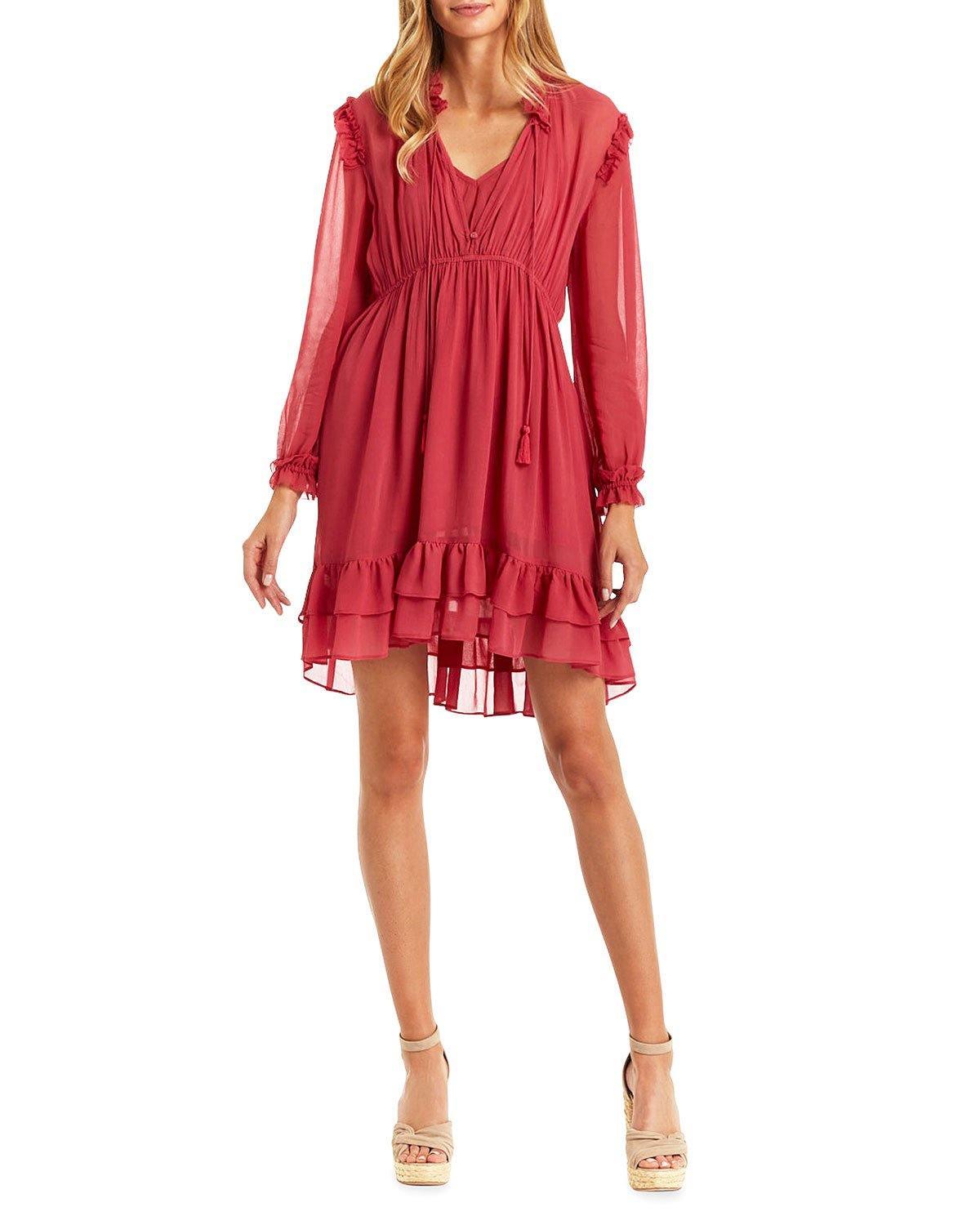 Rosalie Dress in Coral