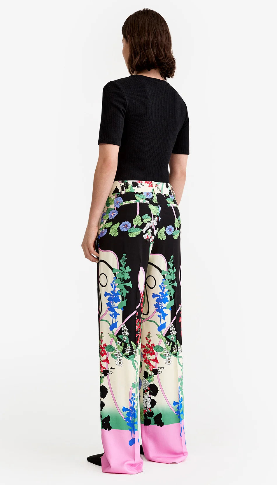 Low Rise Slouch Pant in Graphic Botanical