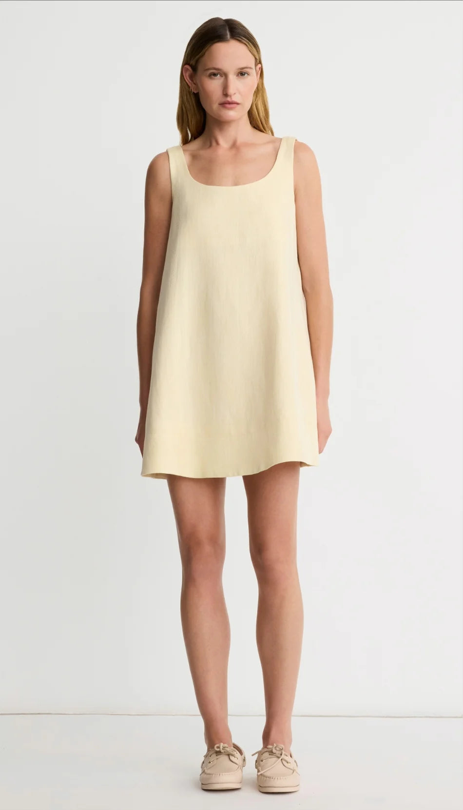 Mini Shift Dress in Butter Yellow