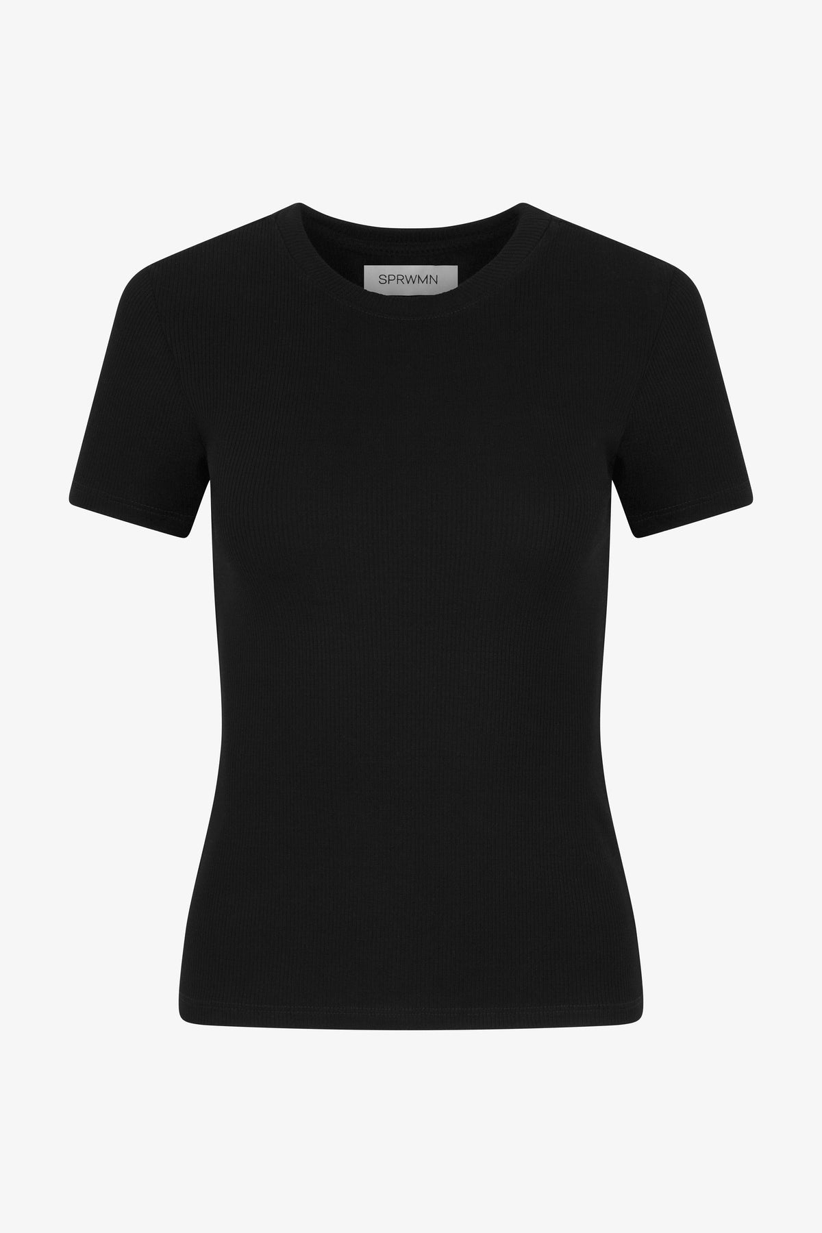 Rib Baby Tee in Black by SPRWMN