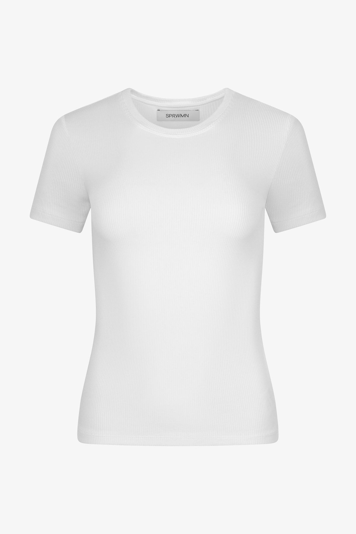 Rib Baby Tee in White by SPRWMN
