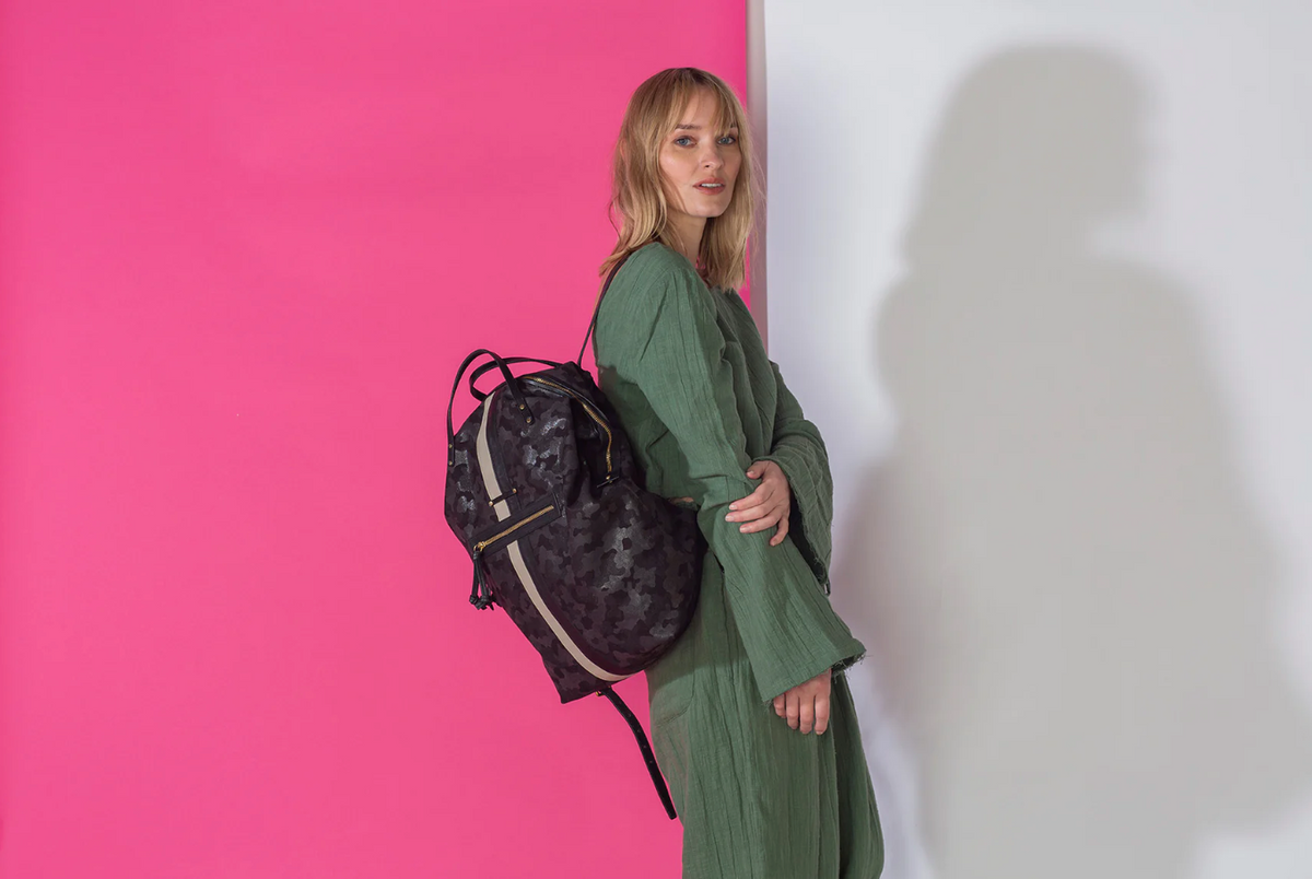 Black Camo Canvas Backpack