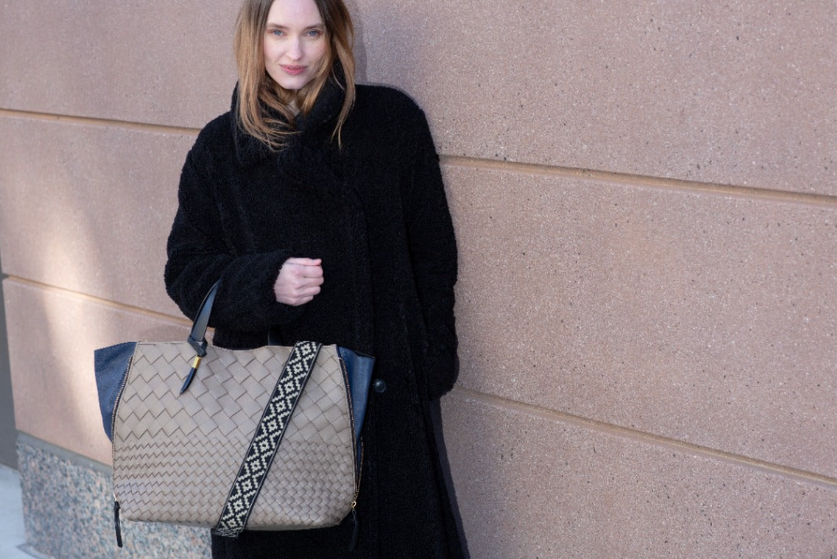 Bantham Tote in Fog Threaded Weave