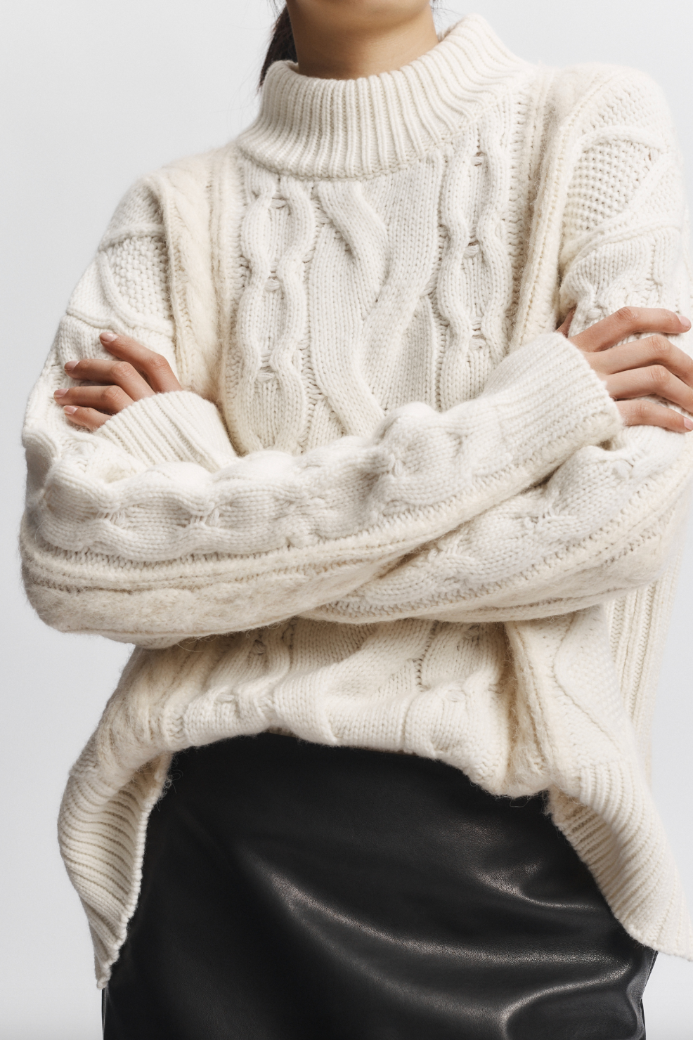 Greyson Cable Sweater in Cream