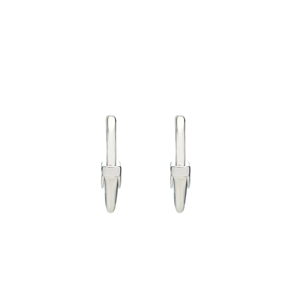 Luna Medium Hoops in Silver