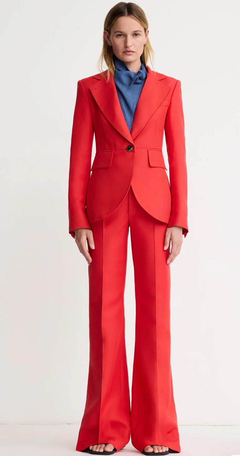 Seamed Blazer in Poppy