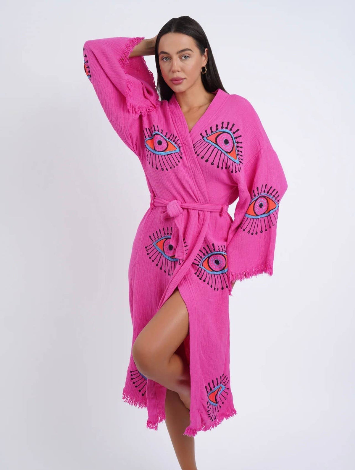 Fall in Love! Hot Pink Multi Eye Kaftan