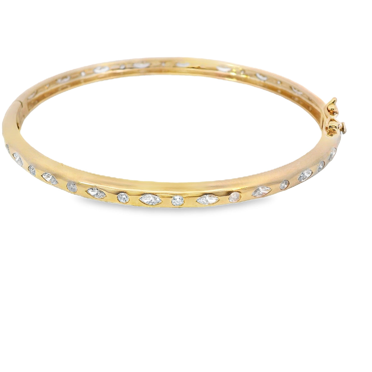 Evil Eye Diamond Bangle by Leela Grace