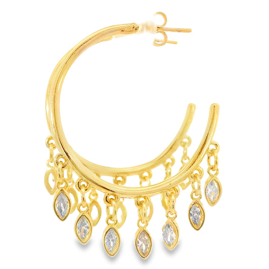 Marquis CZ Hoop by Leela Grace