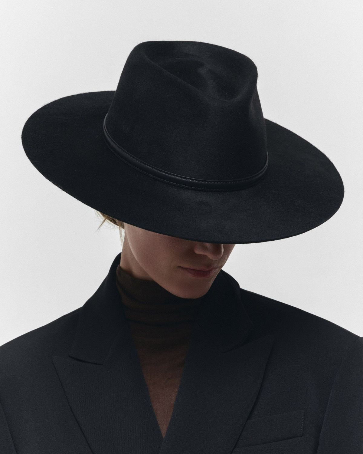 Beck Wool Fedora in Black by Janessa Leone