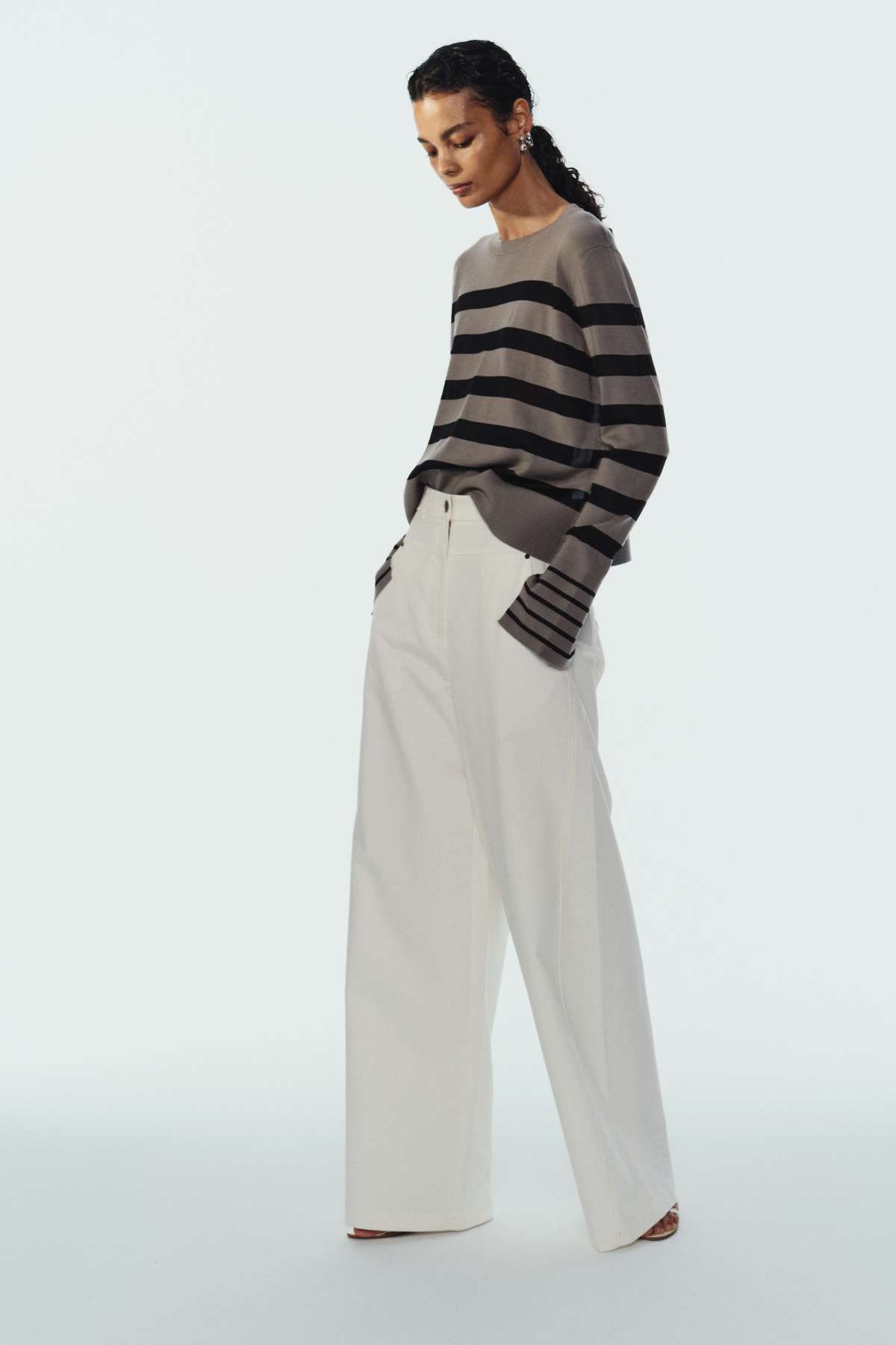 Odette Striped Knit Sweater by Saint Art