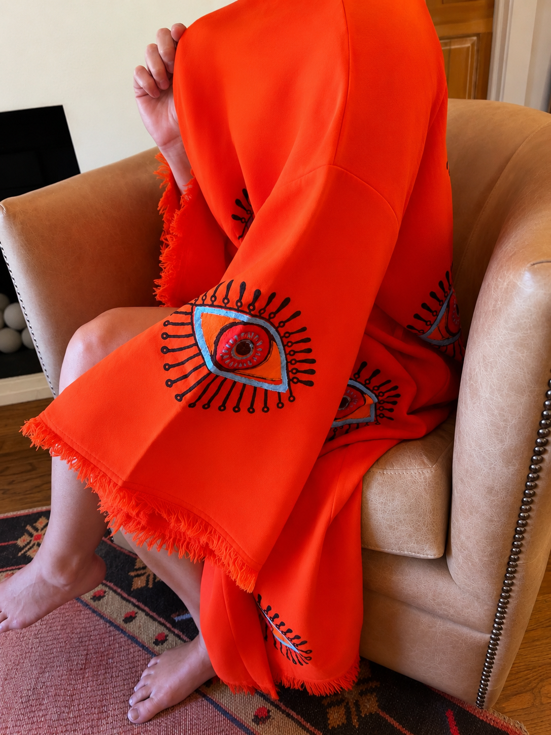 Fall in Love! Orange Multi Eye Kaftan