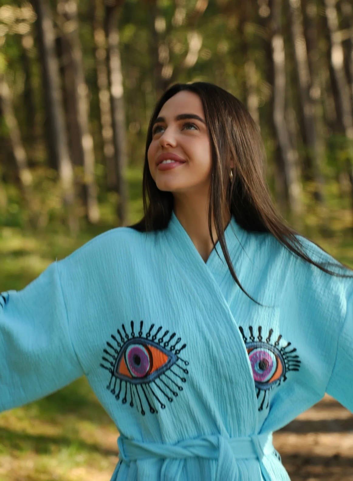 Fall in Love! Turquoise Multi Eye Kaftan