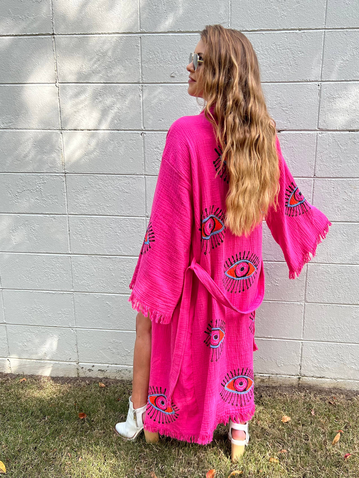 Fall in Love! Hot Pink Multi Eye Kaftan