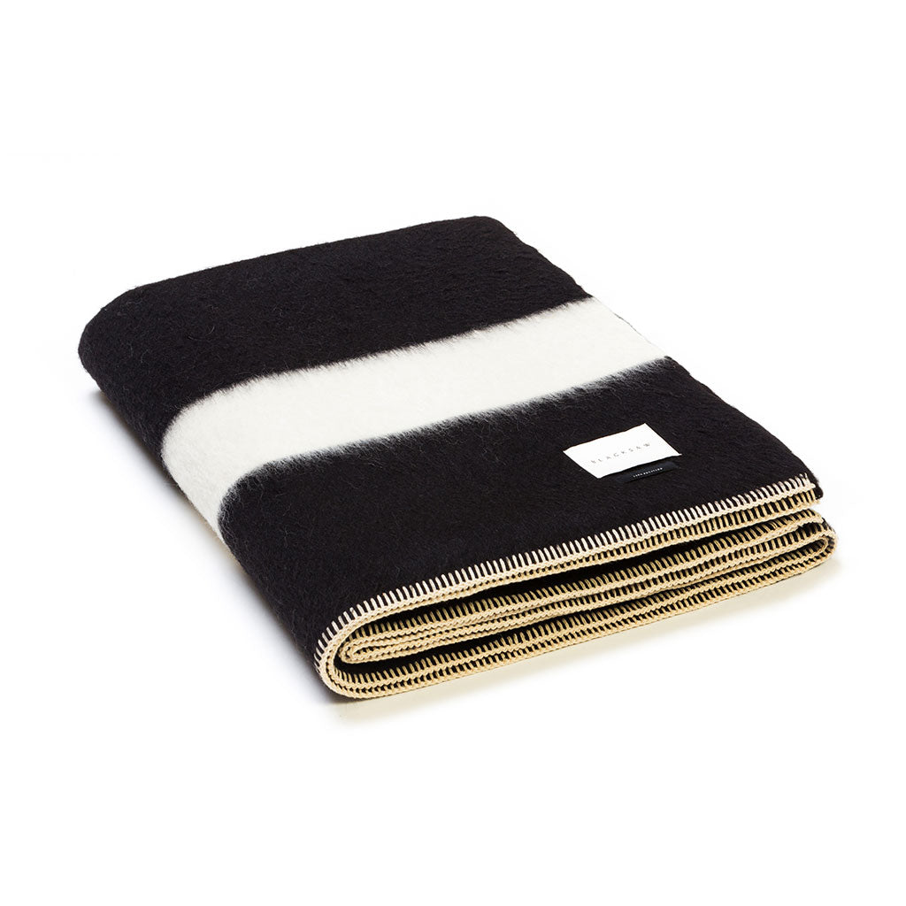 The Siempre Recycled Queen Blanket in Black by Blacksaw