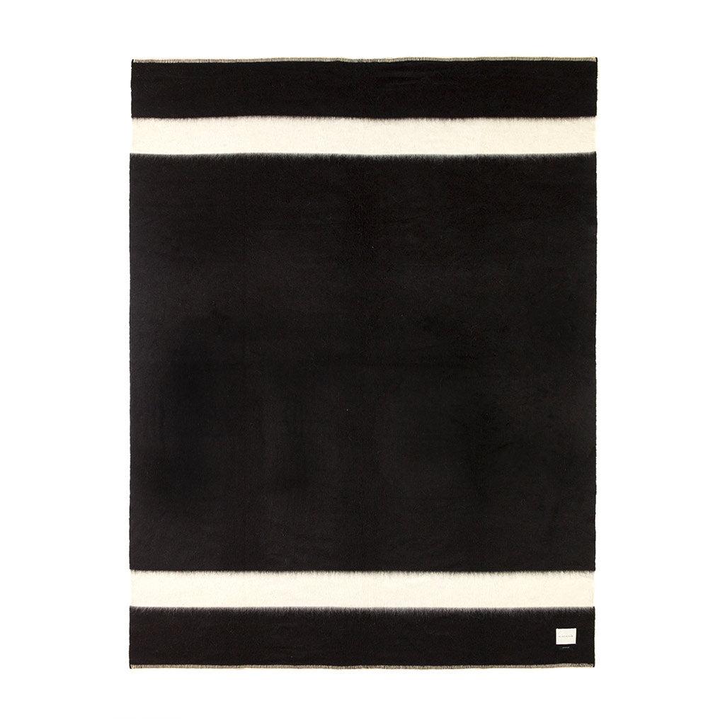 The Siempre Recycled Queen Blanket in Black by Blacksaw