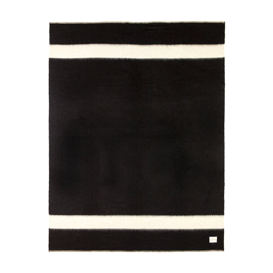 The Siempre Recycled Queen Blanket in Black by Blacksaw