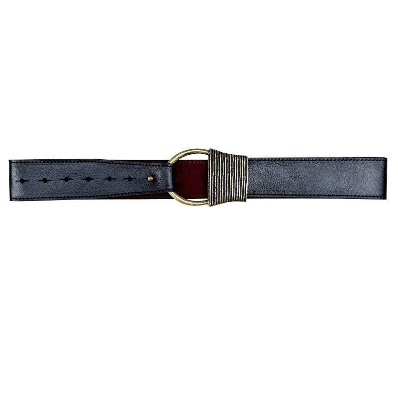 Cast Rope Belt in Black Leather by Kim White
