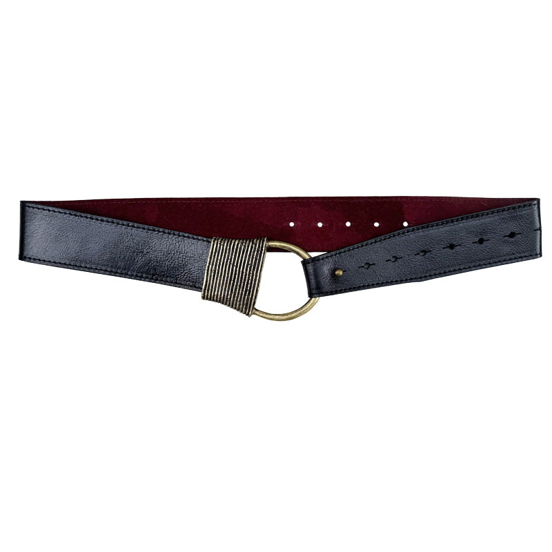 Cast Rope Belt in Black Leather by Kim White