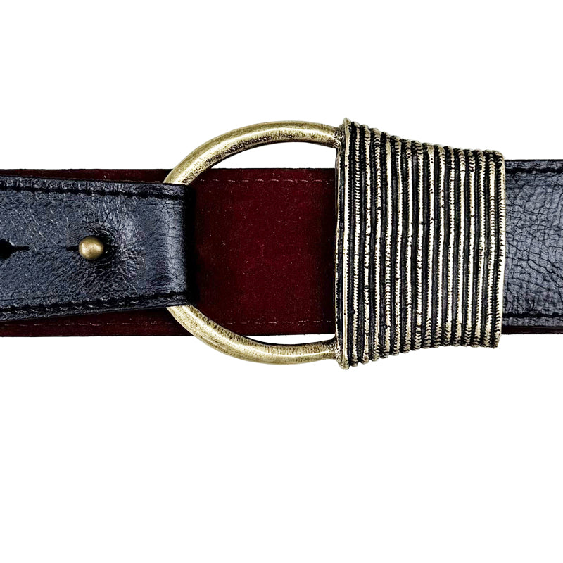 Cast Rope Belt in Black Leather by Kim White