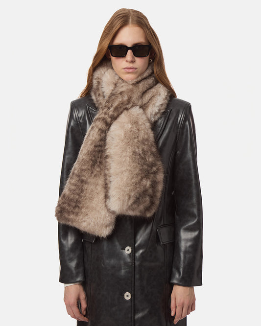 Apparis Kai Mink Scarf in Grey Mink