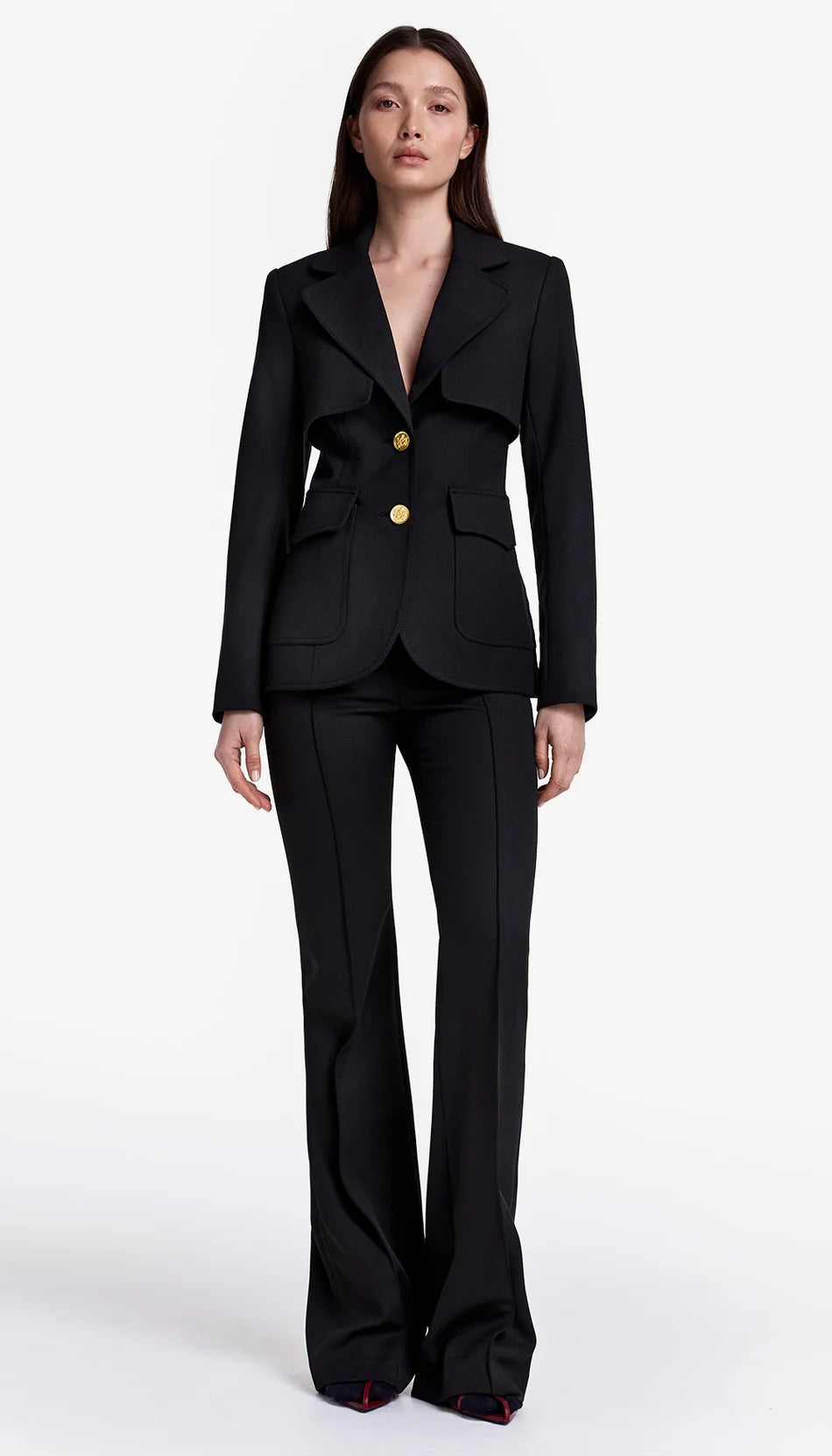 Storm Flap Blazer in Deep Black