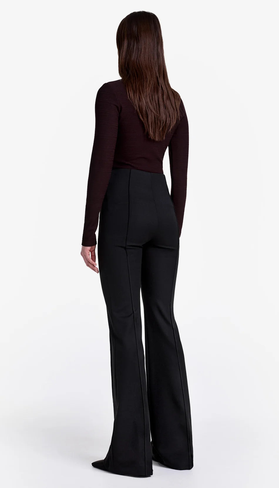 Pintuck Flare Pant in Deep Black