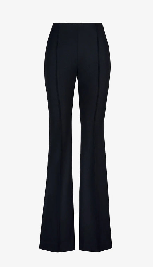 Pintuck Flare Pant in Deep Black