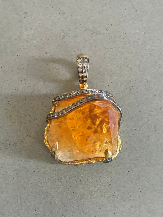 Citrine Claw Pendant