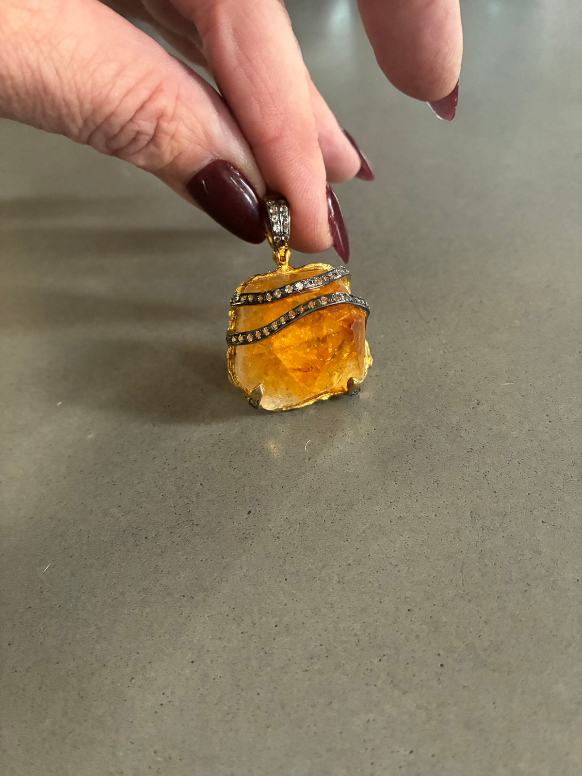 Citrine Claw Pendant