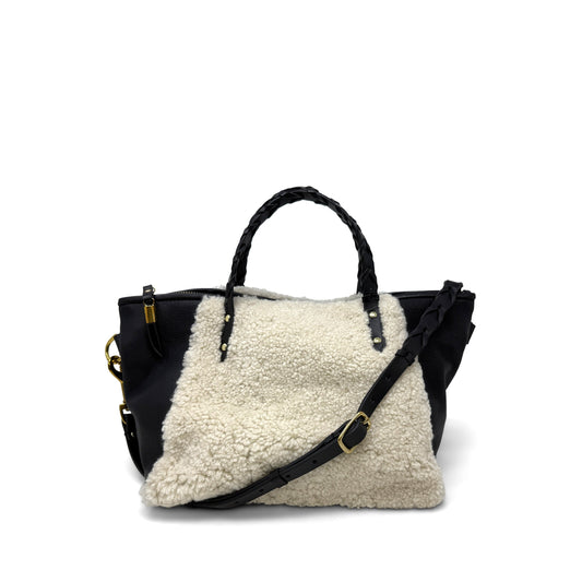 Devon Holdall in Natural Shearling and Black by Kempton & Co.
