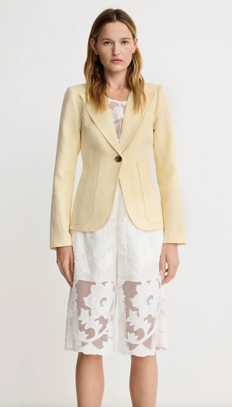 Patch Pocket Duchess Blazer in Butter