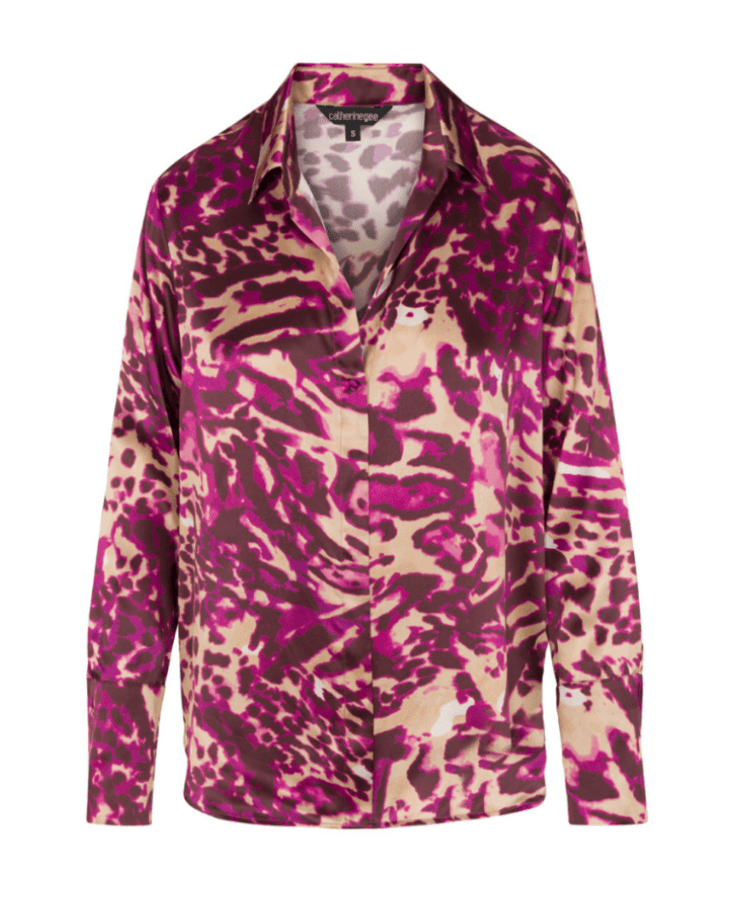 Daria Blouse in Fuchsia Feline