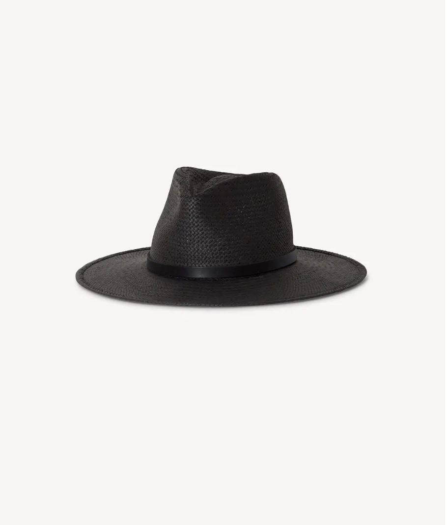 Sherman Straw Fedora in Black