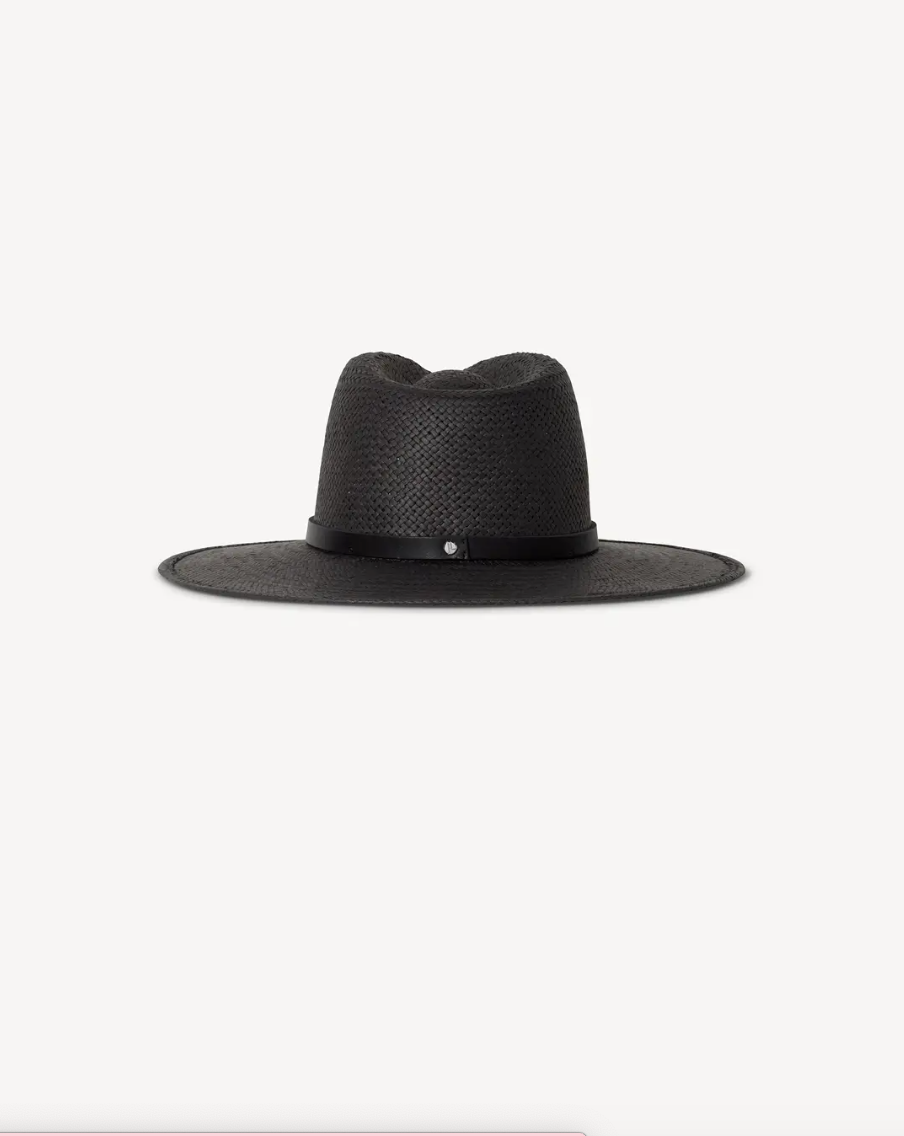 Sherman Straw Fedora in Black