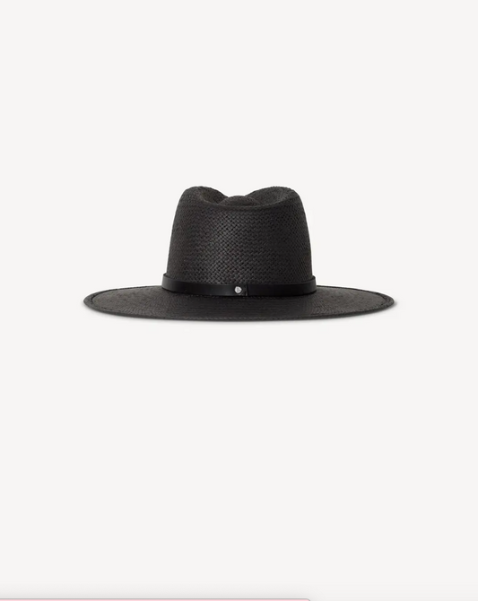 Sherman Straw Fedora in Black