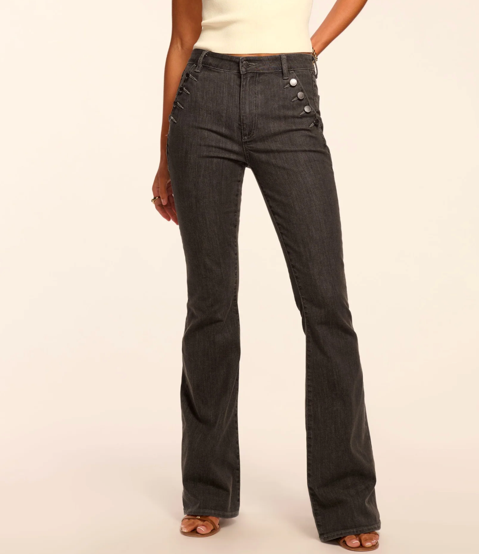 Helena High-Rise Flare Jean in Grey Wash