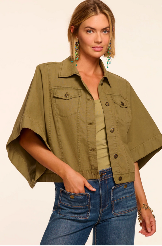 Beatrice Canvas Jacket in Army