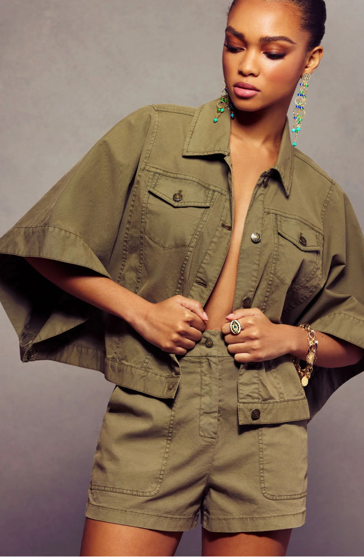 Beatrice Canvas Jacket in Army