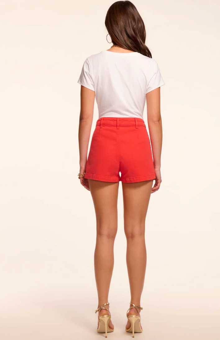 Hilary Canvas Mini Short in Crimson