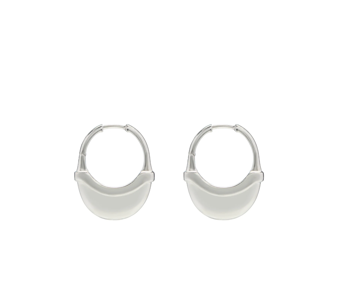 Luna Medium Hoops in Silver