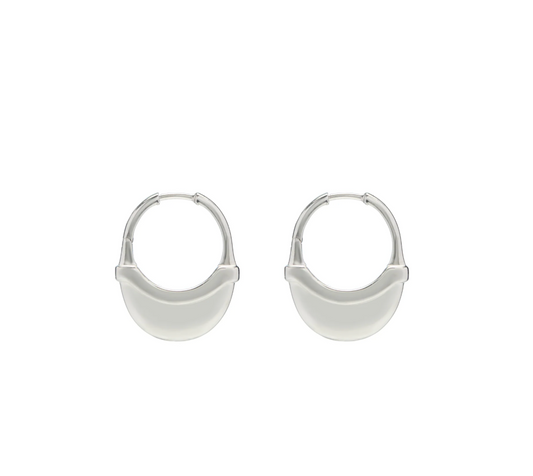 Luna Medium Hoops in Silver
