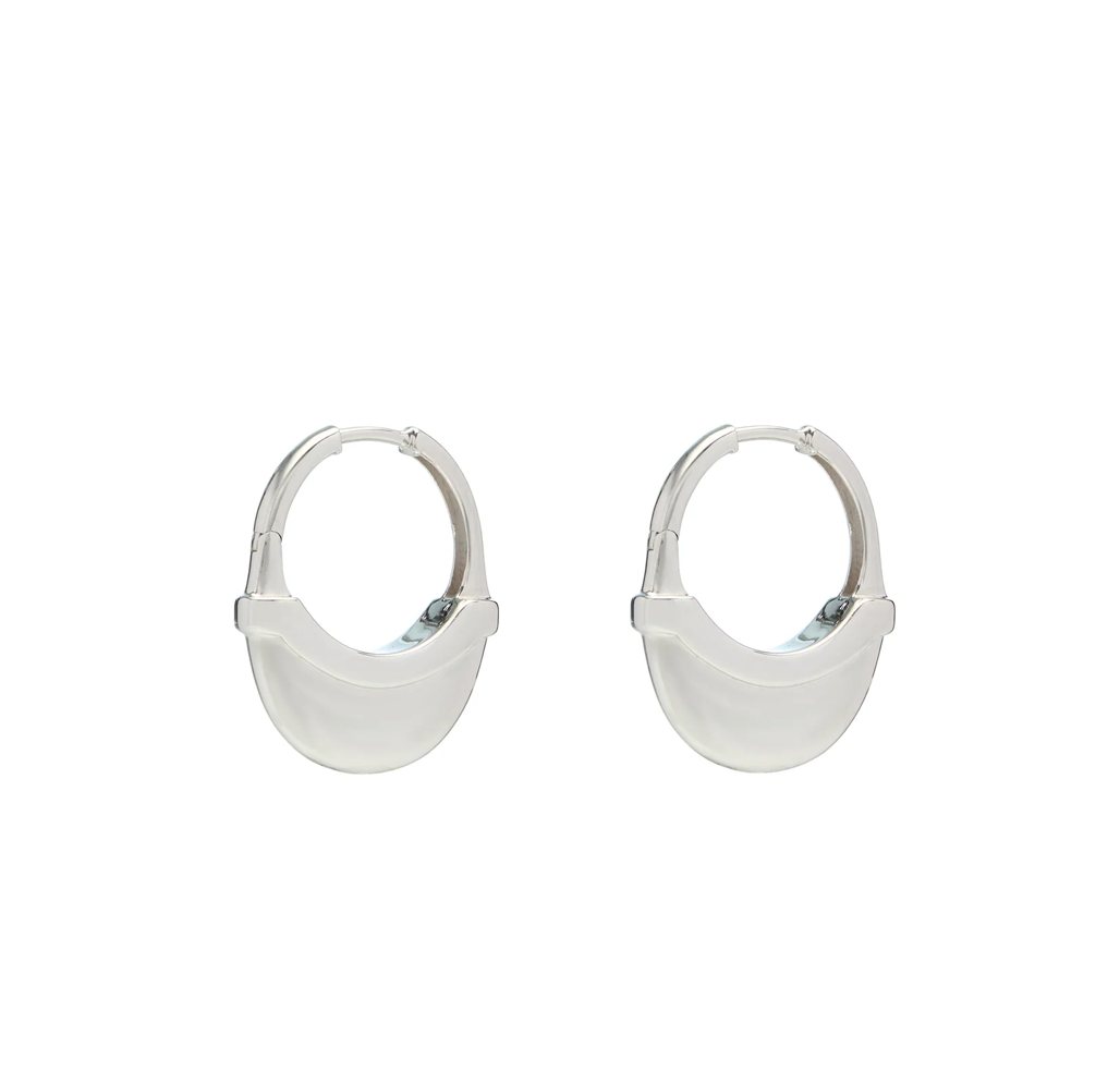 Luna Medium Hoops in Silver