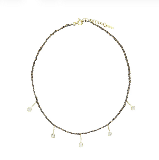 Silver Grey Choker Necklace