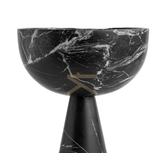 Black Marble Pedestal Bowl