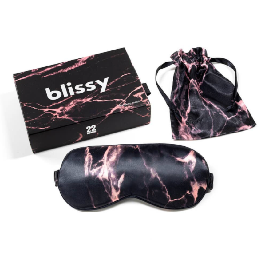 Sleep Mask in Black Marble