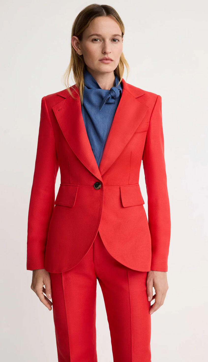 Seamed Blazer in Poppy